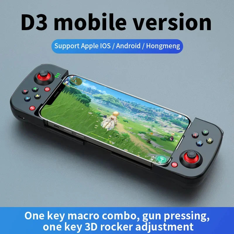 Mando inalámbrico D3 BT5.0, controlador de juego extensible para teléfono móvil, Android IOS, Joystick Eat Chicken Gamepad para PS4 SwitchPC