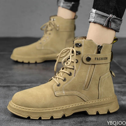 Zapatos de hombre de caña alta versátiles a la moda, zapatos de senderismo al aire libre de otoño, zapatos deportivos cómodos e informales