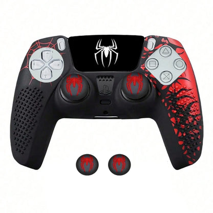Funda protectora de silicona antideslizante para controlador de PS5, Compatible con controlador de PS5 con pegatina de tapa de agarre para pulgar