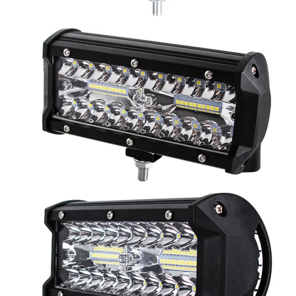 Barras de luz Led todoterreno combinadas de 4/ 7 pulgadas y 120W, haz de inundación para trabajo, conducción, barco todoterreno, coche, Tractor, camión, 4x4, SUV, ATV, 12V, 24V