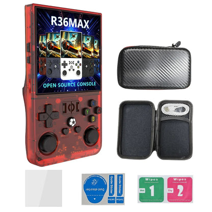 Consola R36 Max, reproductores de juegos portátiles, pantalla IPS de 4 pulgadas, consola de código abierto, reproductor de vídeo de bolsillo Retro, 64G/128G, más de hasta 22000 juegos