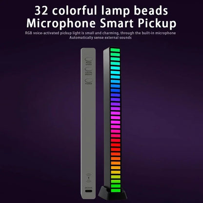 Tira de luces LED RGB, Control de sonido y música, lámpara ambiental de ritmo, luces nocturnas de ambiente para Bar, coche, habitación, TV, decoración para juegos