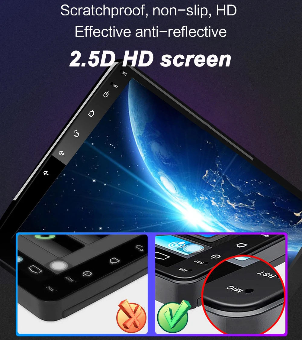Reproductor Multimedia Universal de 7, 9 y 10 pulgadas pantalla coche android auto con GPS carplay inalambrico WIFI, CarPlay inalámbrico, Android 13, 2 Din, Radio FM, RECEPTOR ESTÉREO sistemas inteligentes de coche