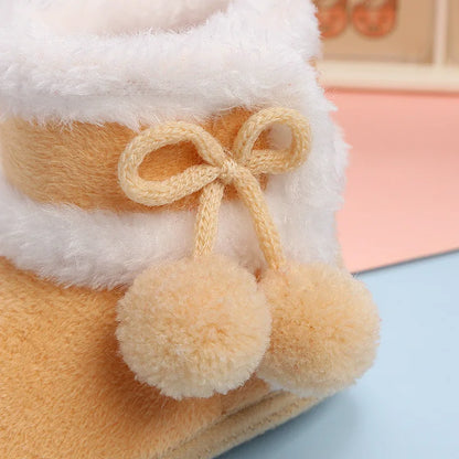 Botas cálidas de invierno para recién nacidos, zapatos de bebé, zapatillas de deporte para niños y niñas, zapatos planos de fondo suave para niños, botas de nieve cálidas de 0 a 18M