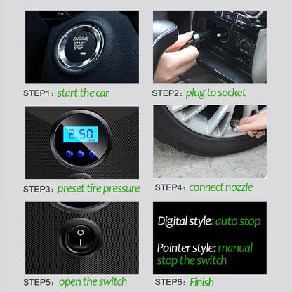 Inflador de neumáticos Digital DC 12 voltios bomba de compresor de aire portátil para coche 150 PSI compresor de aire para coche motocicletas bicicletas