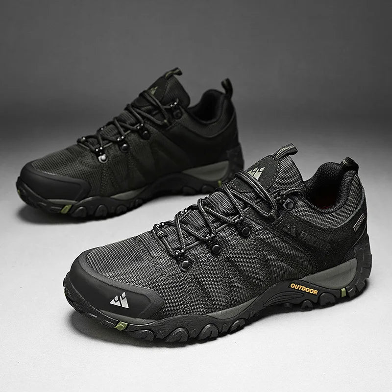 HIKEUP-zapatos de senderismo antideslizantes para hombre, calzado transpirable para exteriores, resistente a salpicaduras, para escalada, turismo, montaña