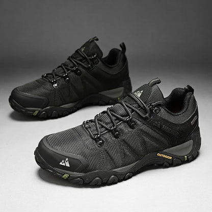 HIKEUP-zapatos de senderismo antideslizantes para hombre, calzado transpirable para exteriores, resistente a salpicaduras, para escalada, turismo, montaña