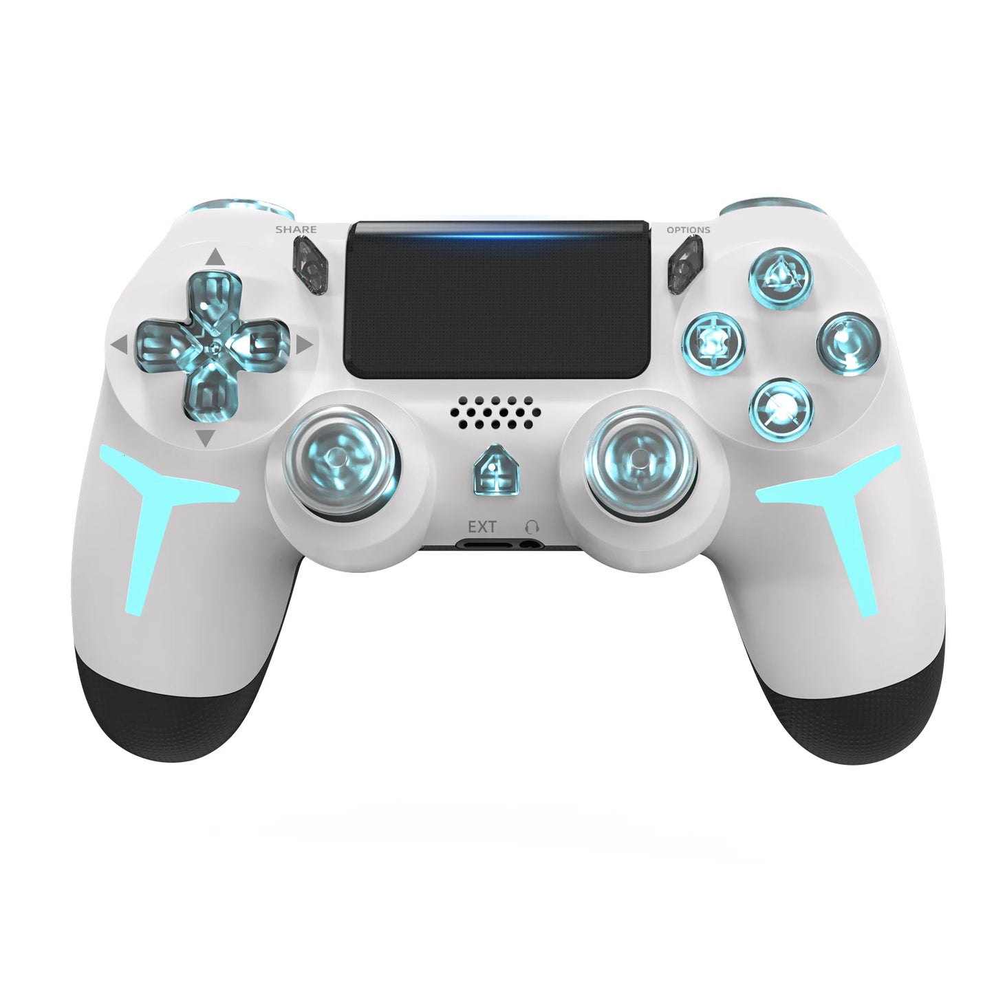 GAMINJA-controlador de juego inalámbrico con luz RGB para consola PS4, PS3, ordenador, PC, LED, Bluetooth, giroscopio de 6 ejes, doble vibración