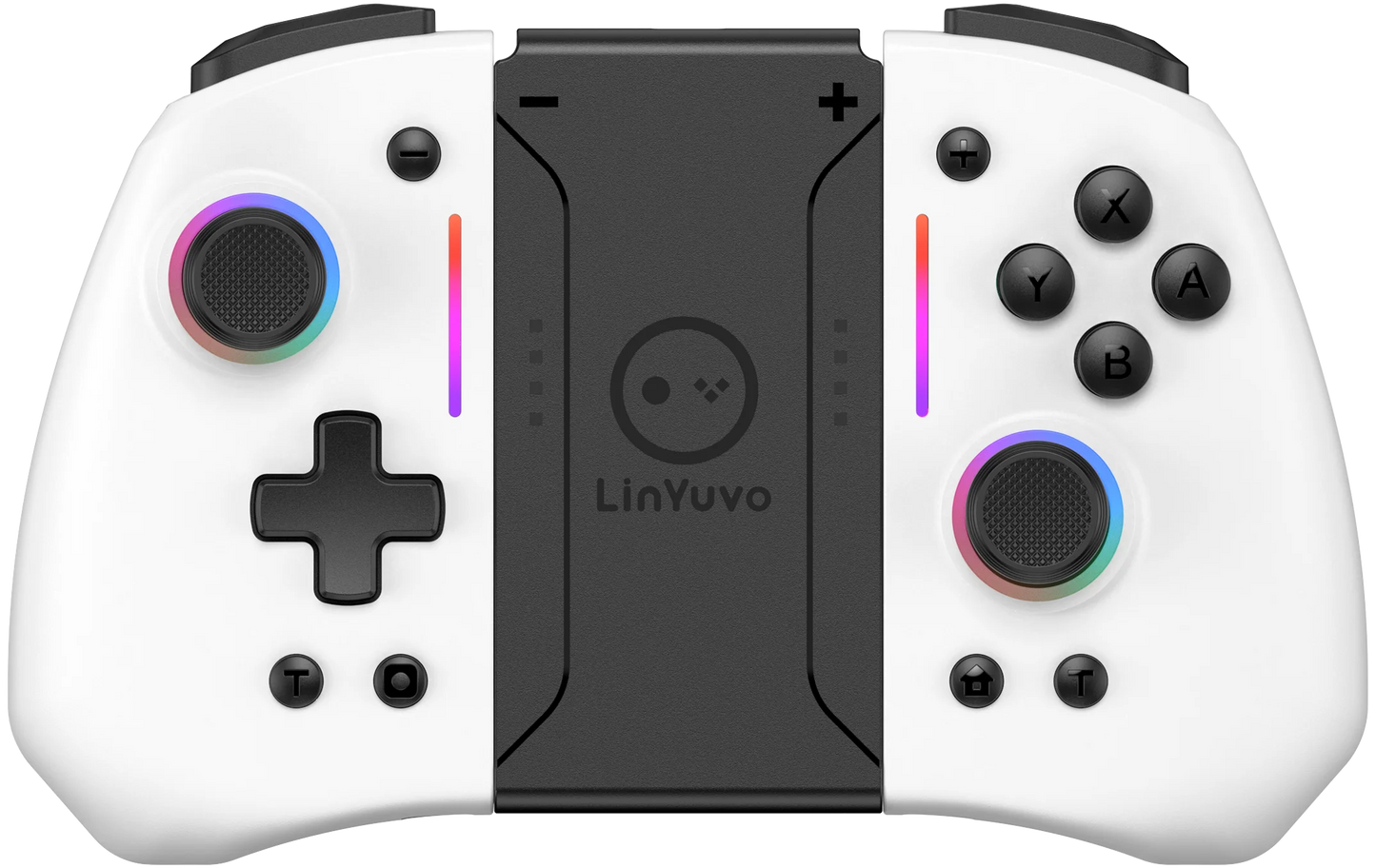 LinYuvo KS42 Joy-pad inalámbrico con luz de meteoros con luces RGB de 8 colores para interruptor/Lite/OLED, con programable, Turbo y vibración