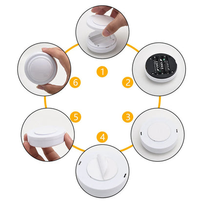 Luces LED RGB para debajo del gabinete con Control remoto, lámpara nocturna regulable inalámbrica alimentada por batería, luces LED para luz de armario del hogar