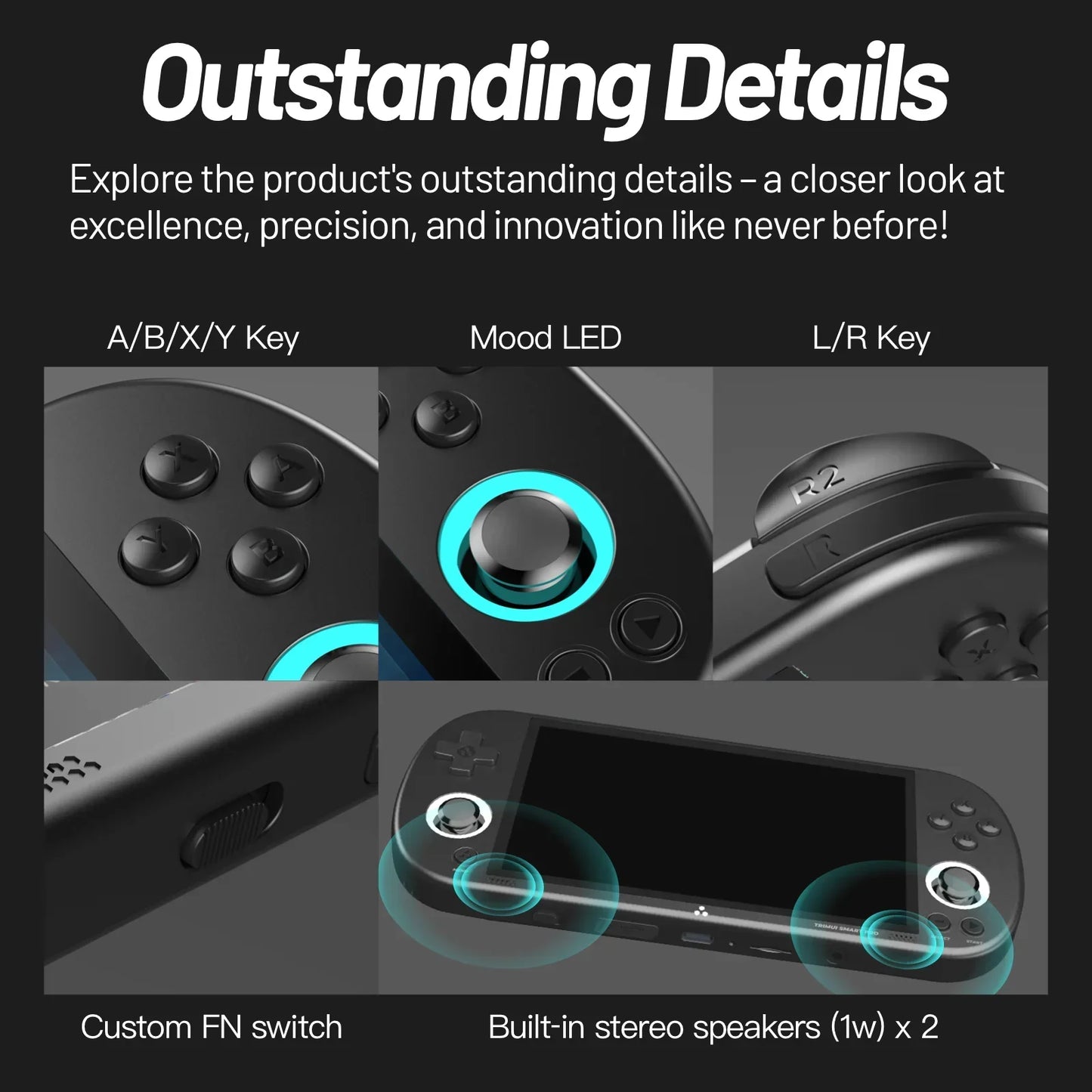 Trimui Smart Pro consola de juegos portátil pantalla IPS de 4,96 pulgadas sistema Linux Joystick iluminación RGB Smartpro reproductor de videojuegos Retro regalo