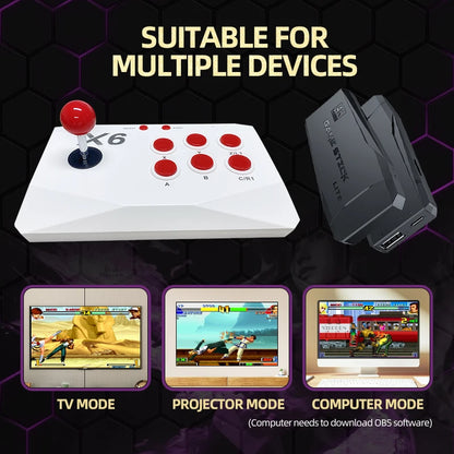 VILCORN M8 Game Stick 4K consola de videojuegos Arcade para MAME PS1 9 emulador con doble Arcade Joysitck 41000 juegos máquina Retro