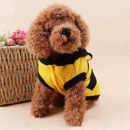 Abeja mascota cachorro abrigo ropa traje polar ropa perro gato Sudadera con capucha disfraz de Halloween Cosplay suéter sudaderas con capucha para perros