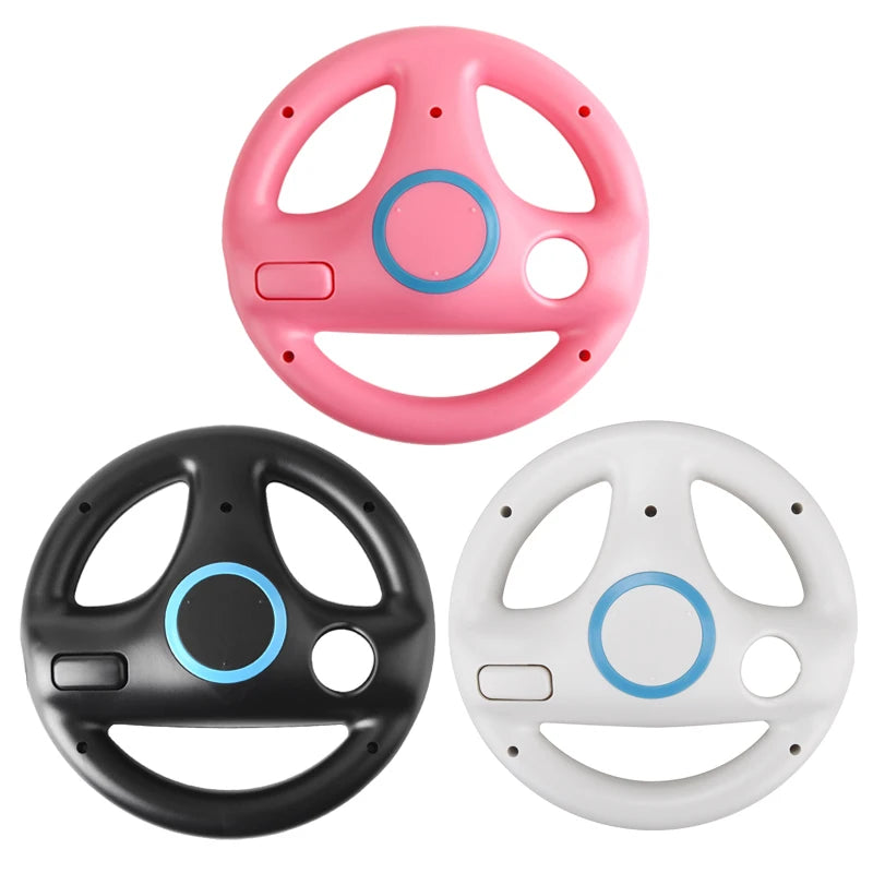 Volante de carreras de juegos de plástico de 3 colores para mando a distancia de Nintendo Wii, volante de carreras para controlador de juegos de carreras de Wii Kart