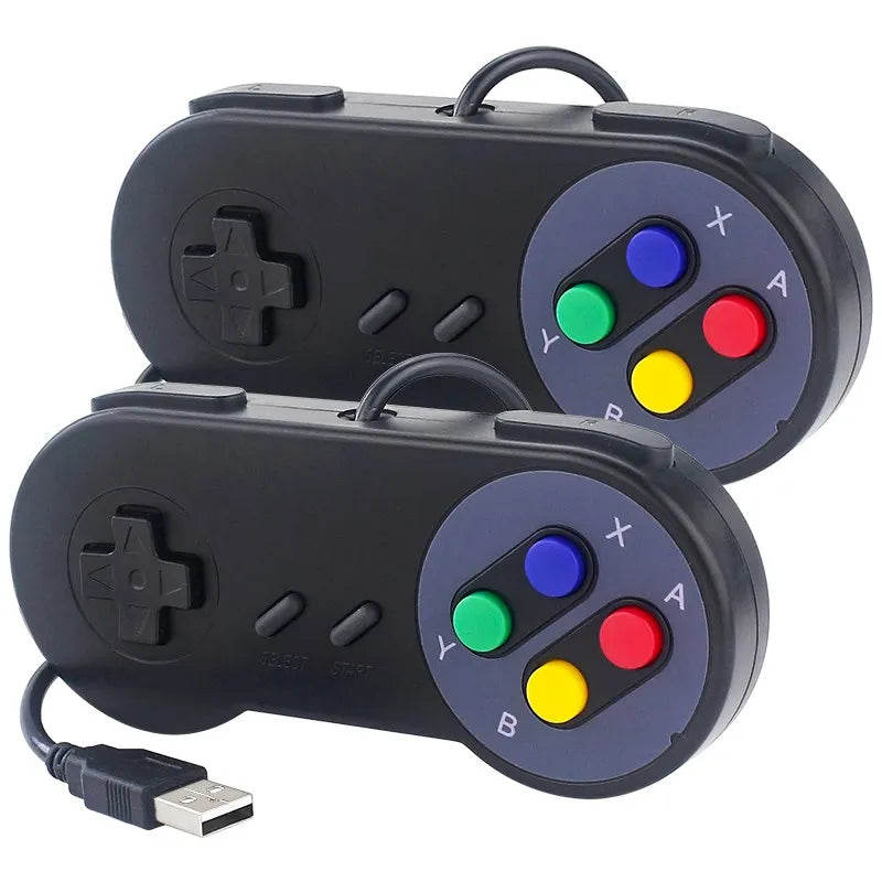 2 uds USB Gamepad Retro Gaming Joystick controlador con cable para PC NESPi RetroPie Control de juego para Raspberry Pi 4 B