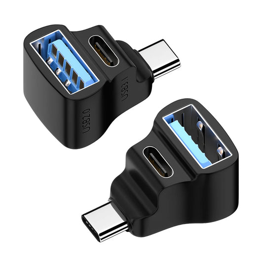 Adaptador USB tipo C en forma de U de 180 grados, convertidor de carga USBC para Steam Deck/Nintendo Switch, transferencia rápida de datos, OTG, 20gbps