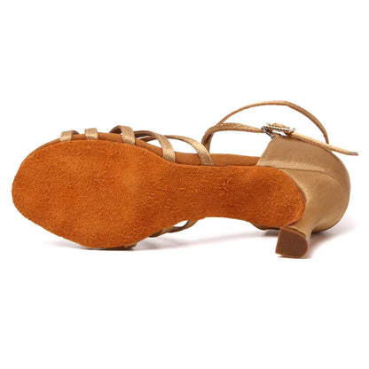 Zapatos de baile latino con suelas de gamuza para mujer, zapatos de baile de Tango Indood, tacones cubanos, tacón alto para fiesta, zapatos de baile de salón, venta al por mayor