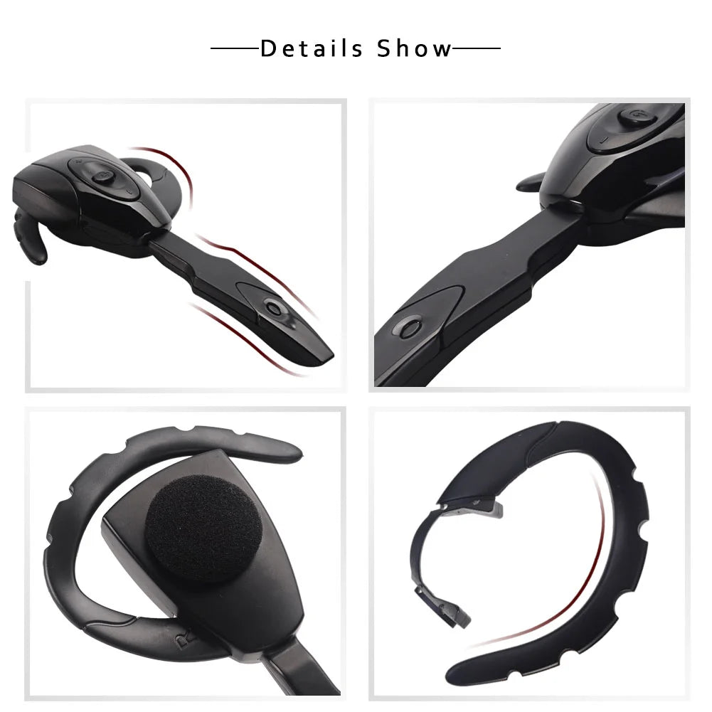 Auriculares inalámbricos para negocios, cascos compatibles con Bluetooth, micrófono, recargable, modo de reposo, conducción de coche, deporte, manos libres
