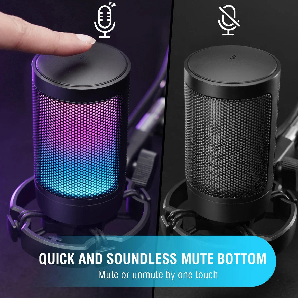 FIFINE Micrófono de condensador USB para juegos, para PC PS4 PS5 MAC con soporte de choque y filtro pop y control de ganancia para podcasts, Ampligame A6V