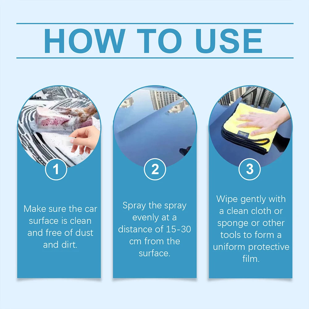 Spray de mantenimiento de abrillantado de coche de secado rápido, 1-5 uds., 120ML, revestimiento cerámico, capa hidrofóbica de revestimiento automático para abrillantado de coches