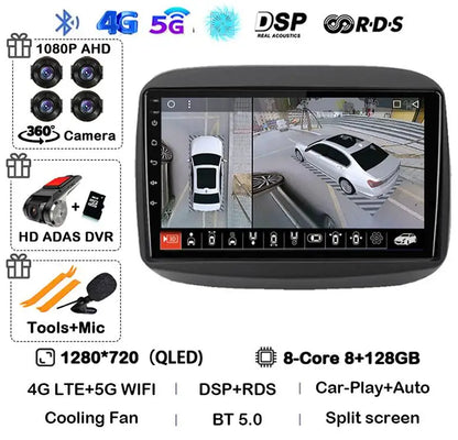 Android15 QLED para Fiat Mobi 2016 2017 2018 -2022 Radio de coche reproductor de vídeo Multimedia navegación GPS estéreo Carplay 4G WIFI sin DVD