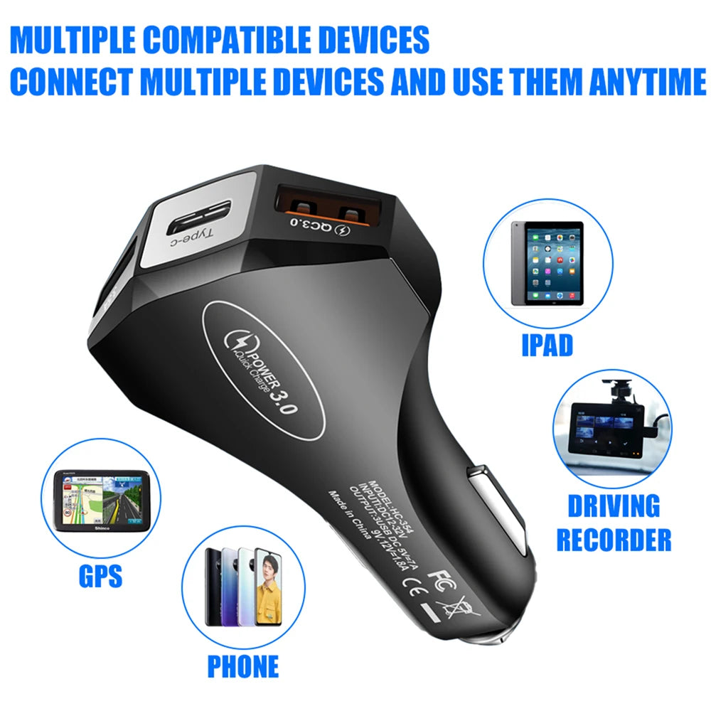 Cargador de coche con puertos USB tipo C, adaptador de carga súper rápida para Audi Sline Quattro RS S TT A1 A2 A3 A4 A5 A6 A7 A8 Q1 Q2 Q3 Q4 S4S