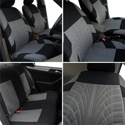 Juego de fundas de asiento de coche bordadas, protección Universal para asiento de coche Dacia Duster Sandero Renault Clio Fiat Panda Lancia Ypsilon