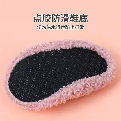 Zapatos de invierno para niños, zapatillas para bebés, zapatos cálidos de felpa para niños y niñas, zapatos antideslizantes suaves para guardería, zapatos escolares para niños