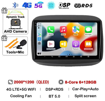 Android15 QLED para Fiat Mobi 2016 2017 2018 -2022 Radio de coche reproductor de vídeo Multimedia navegación GPS estéreo Carplay 4G WIFI sin DVD