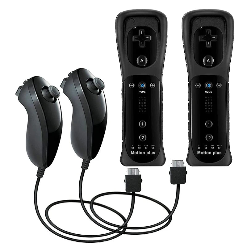 Un par de mandos a distancia con controlador Nunchuck para juegos Wii Control para consola Wii Gamepad inalámbrico con Motion Plus