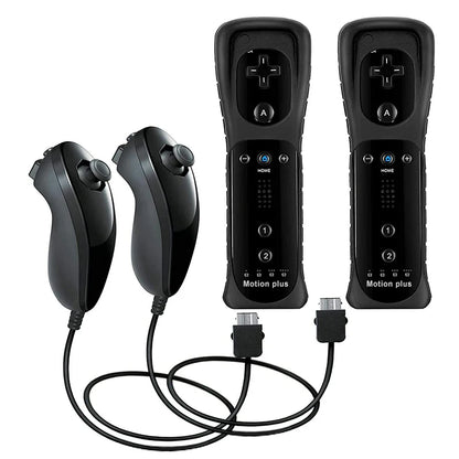Un par de mandos a distancia con controlador Nunchuck para juegos Wii Control para consola Wii Gamepad inalámbrico con Motion Plus