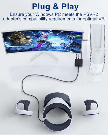 Aolion para PS VR2 adaptador de PC adaptador de ordenador para consola PS5 para Windows PC convertidor accesorios de juego