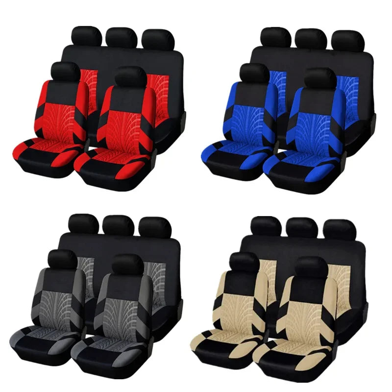 Juego de fundas de asiento de coche bordadas, protección Universal para asiento de coche Dacia Duster Sandero Renault Clio Fiat Panda Lancia Ypsilon