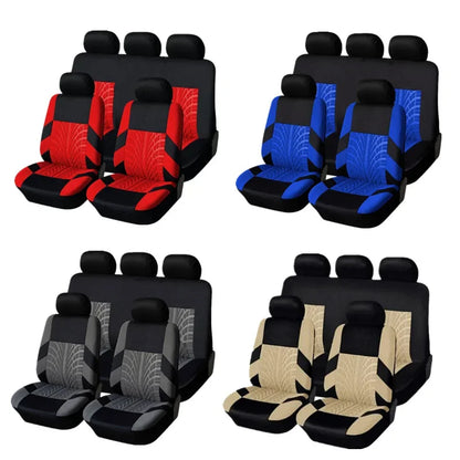Juego de fundas de asiento de coche bordadas, protección Universal para asiento de coche Dacia Duster Sandero Renault Clio Fiat Panda Lancia Ypsilon