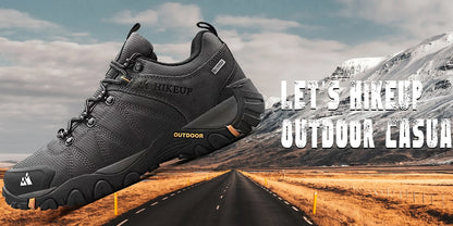 HIKEUP-zapatos de senderismo antideslizantes para hombre, calzado transpirable para exteriores, resistente a salpicaduras, para escalada, turismo, montaña