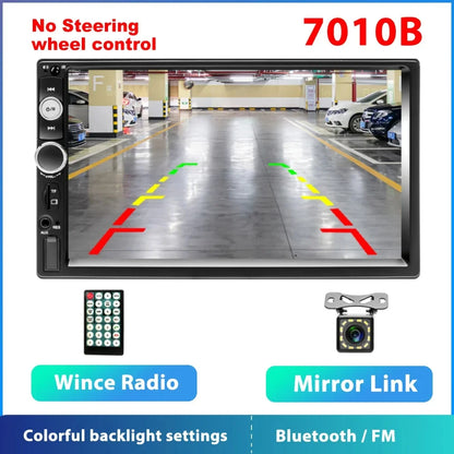 Podofo 2 din Radio de coche 7 "HD Autoradio reproductor Multimedia 2DIN pantalla táctil Auto audio estéreo de coche MP5 Bluetooth USB TF FM cámara