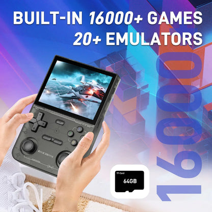 Consola de juegos portátil GAMINJA K36 con pantalla IPS de 3,5 pulgadas, memoria de 64GB, juegos clásicos, consola de juegos portátil de código abierto