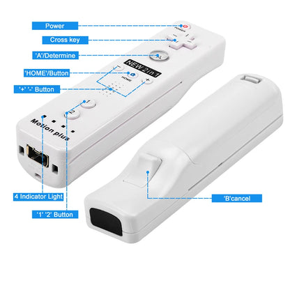 Un par de mandos a distancia con controlador Nunchuck para juegos Wii Control para consola Wii Gamepad inalámbrico con Motion Plus
