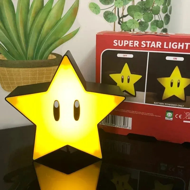 Super Star Light figura Led música luz nocturna sonido carga Usb lámpara de escritorio para regalos juguetes de Navidad