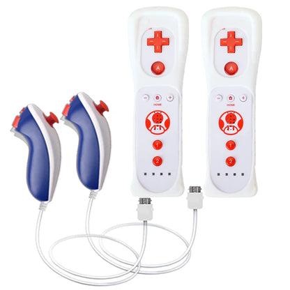 Un par de mandos a distancia con controlador Nunchuck para juegos Wii Control para consola Wii Gamepad inalámbrico con Motion Plus