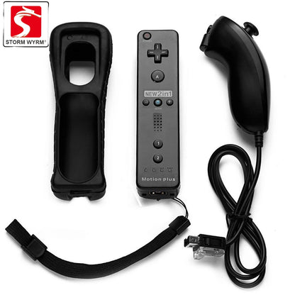 Controladores STORM WYRM compatibles con wii y Wii U con Motion Plus incorporado, controlador con funda de silicona y muñeca WU001
