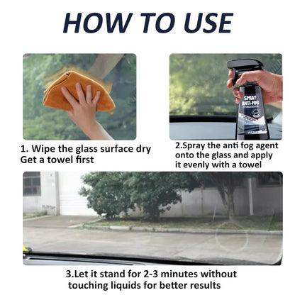 Spray antilluvia para vidrio de coche, agente de recubrimiento repelente al agua, impermeable, antiniebla, limpiador de vidrio, transparente para parabrisas de coche