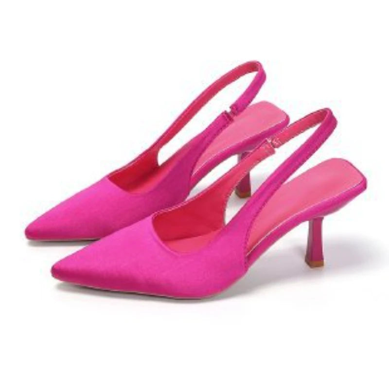2024 nuevos tacones altos sexis para mujer, zapatos de tacón de lujo con punta estrecha para mujer, sandalias poco profundas a la moda, tacones de aguja, zapatos de fiesta y boda para mujer