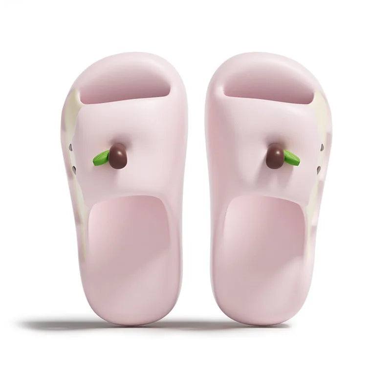 Zapatillas de manzanas Ins, novedad, zapatos divertidos de verano para mujer, 45 zapatillas de EVA inodoro para mujer, chanclas de frutas para mujer, zapatilla de playa para el hogar