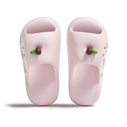 Zapatillas de manzanas Ins, novedad, zapatos divertidos de verano para mujer, 45 zapatillas de EVA inodoro para mujer, chanclas de frutas para mujer, zapatilla de playa para el hogar