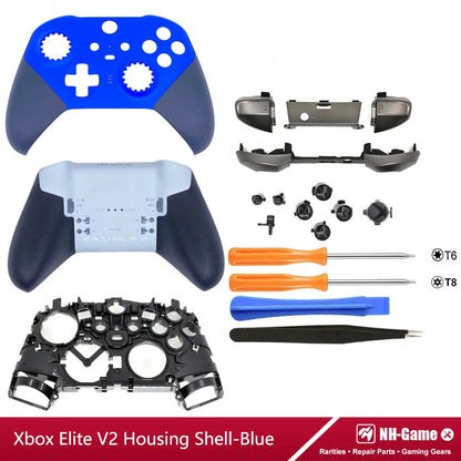 Kit de carcasa de repuesto para controlador Xbox Elite Series 2, funda frontal trasera LB RB, empuñaduras de botón de parachoques, bolsa de transporte