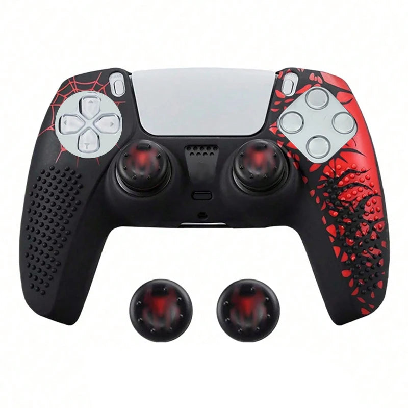Funda protectora de silicona antideslizante para controlador de PS5, Compatible con controlador de PS5 con pegatina de tapa de agarre para pulgar