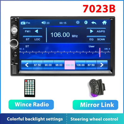 Podofo 2 din Radio de coche 7 "HD Autoradio reproductor Multimedia 2DIN pantalla táctil Auto audio estéreo de coche MP5 Bluetooth USB TF FM cámara