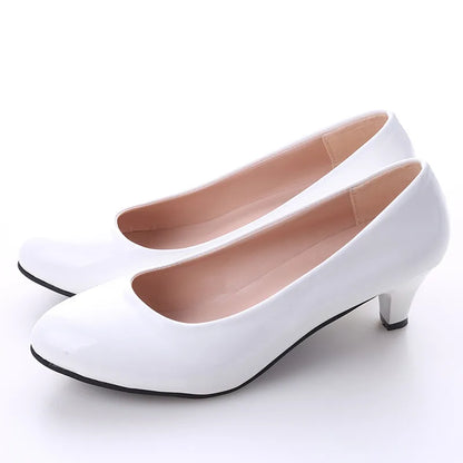 Zapatos de tacón medio para mujer, tacones altos sexis desnudos, zapatos de boda para mujer, trabajo de oficina, zapatos de tacón blancos, zapatos de fiesta