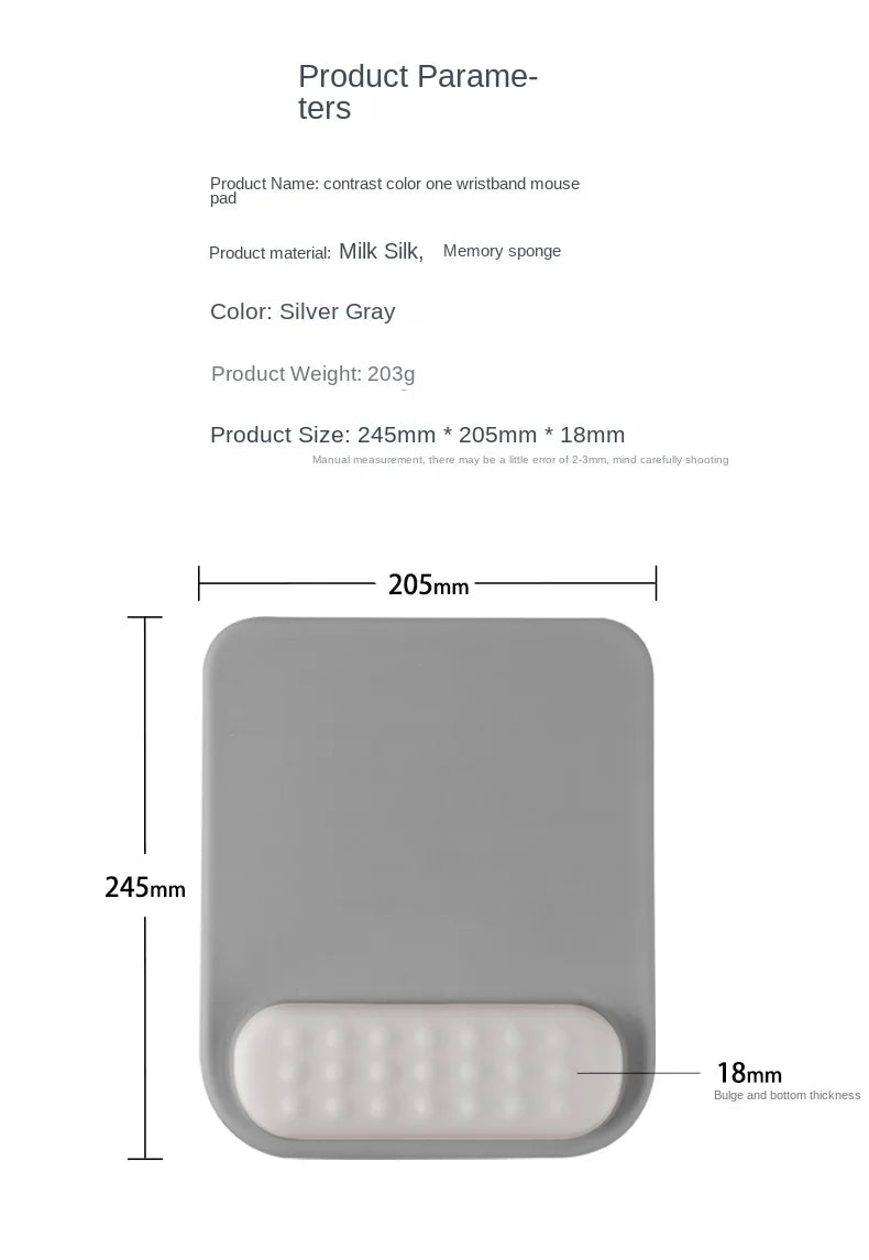 Alfombrilla de ratón con reposamuñecas, base de silicona antideslizante ergonómica, accesorios para juegos, alfombrilla para ratón, alfombrilla para muñeca de espuma viscoelástica